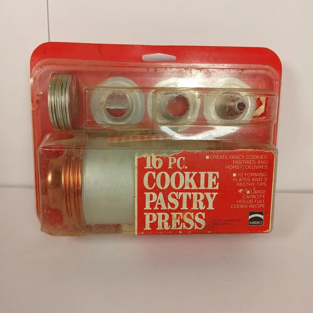 VTG 16 Piece MIRRO Metal Cookie Cooky Pastry Press Set M-0358-22 Large Capacity